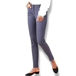 LOFT Size 8P Coastal Gray Ankle Pants Cotton-Polyester-Elastane Pockets